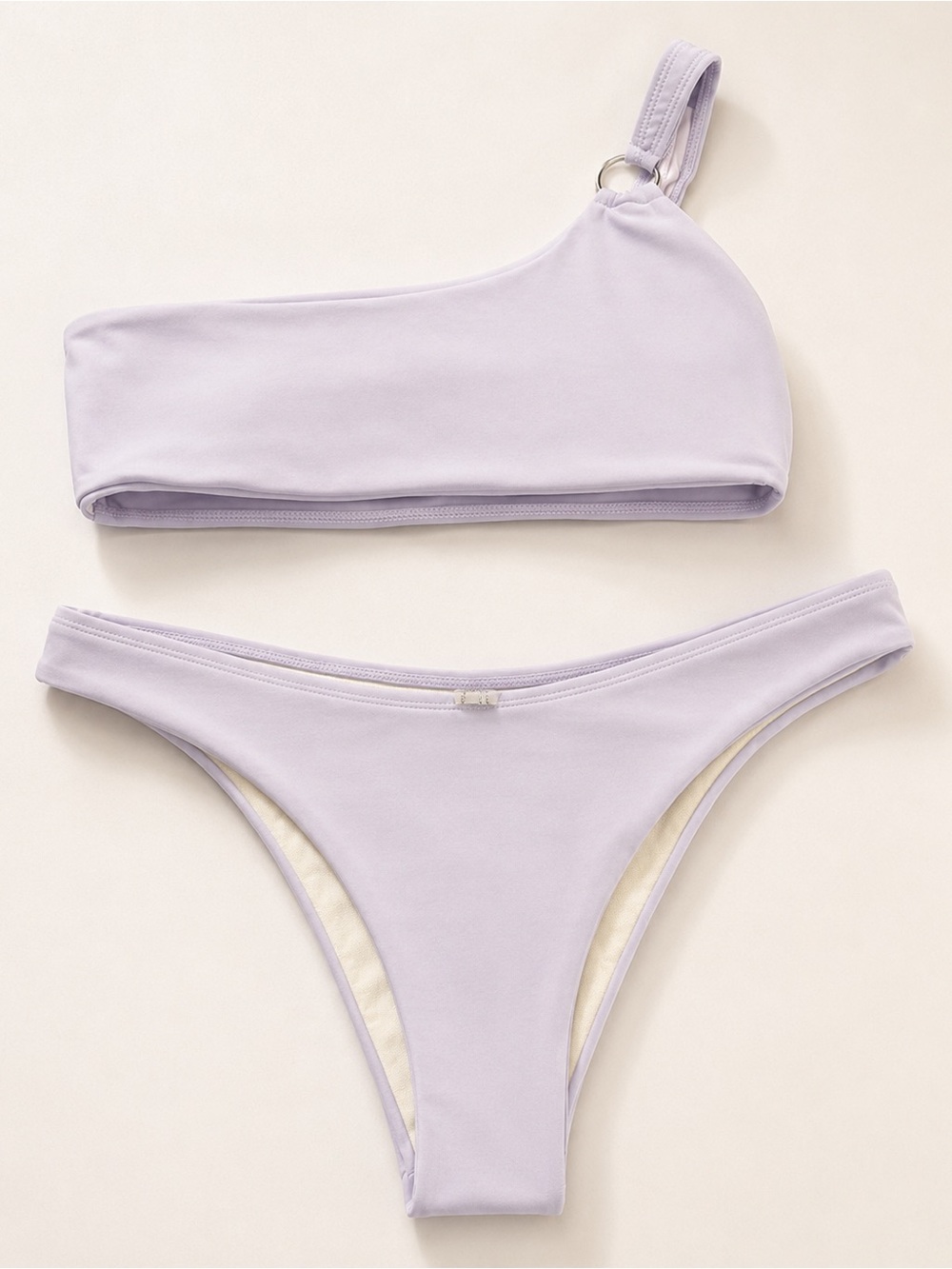 Lavender One-Shoulder Bikini Set - Picture 2 of 2